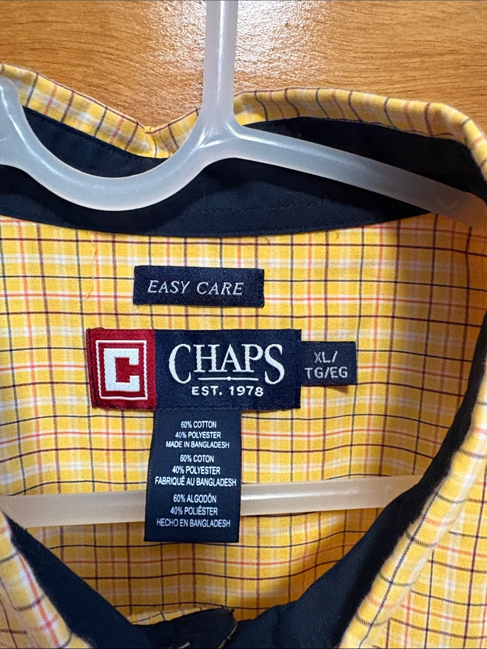 Chaps Yellow Plaid Button-Up Shirt - CHAPS